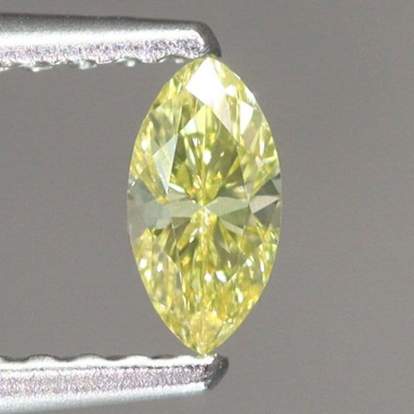 天然イエローダイヤモンド 0.198ct 【FANCY YELLOW VS2】 中宝研ソ付