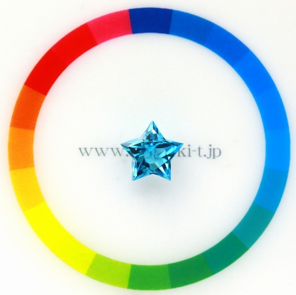 天然トパーズ 10mm 【スター】 スイスブルー ワンランクアップの輝き