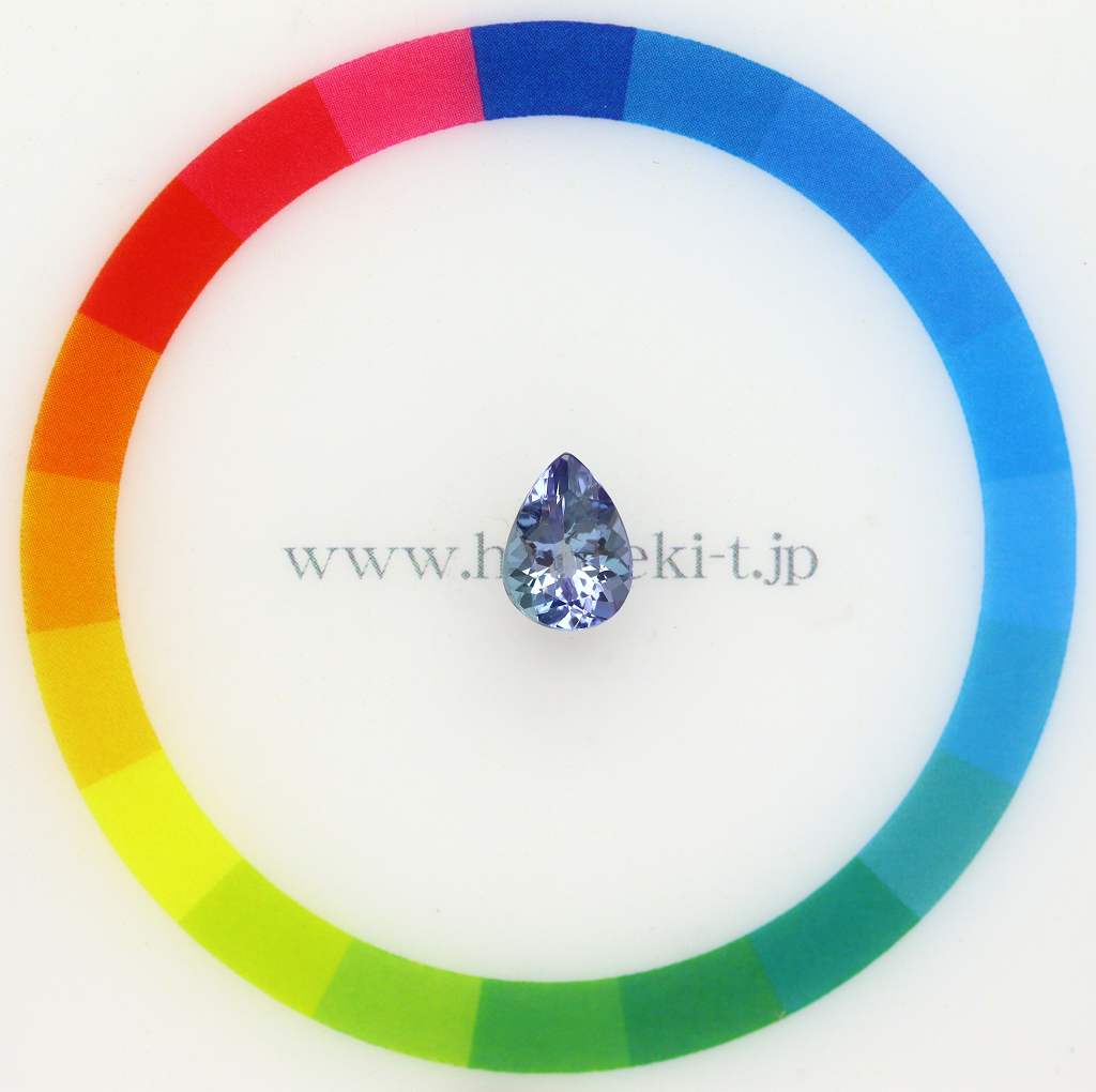 天然ゾイサイト 1.21ct 【バイカラー】 ペアシェイプ