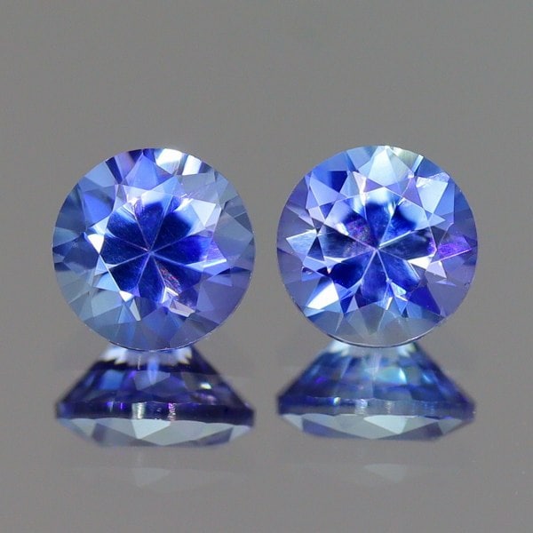 天然ベニトアイト 0.41ct/2P 【美濃色ブルー】 ペア ラウンド