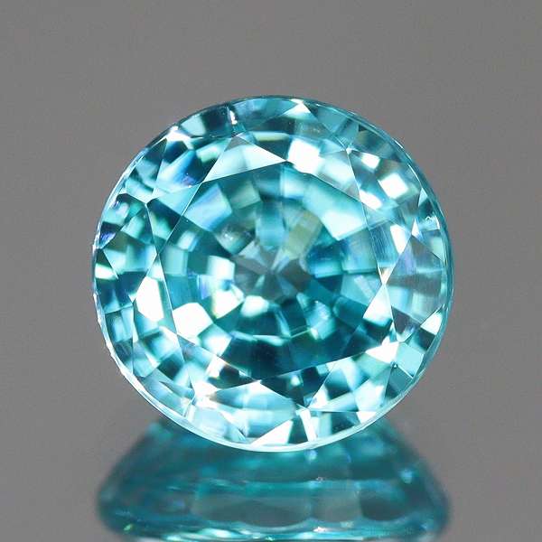 天然ジルコン 1.14ct 【輝くブルー】 ラウンドカット