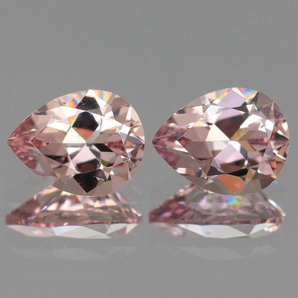 天然マラヤガーネット 0.72ct 【シャンパンピンク】 ペア マダガスカル