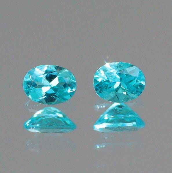 天然パライバトルマリン 0.04ct/2Ｐ 【ブラジル】 ペア オーバル