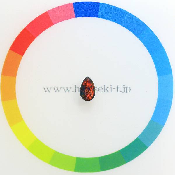 天然ブラックオパール 0.63ct 【赤斑】 黒生地