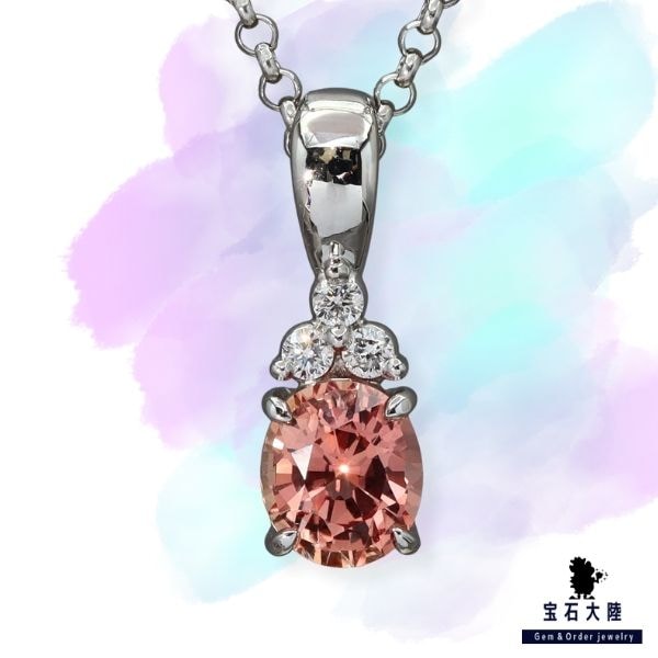 美品】PT900 インペリアルトパーズ 1.73ct ネックレスオレンジピンク