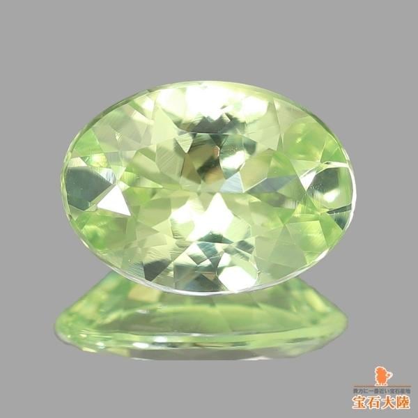 天然クリソベリル 0.84ct 【アップルグリーン】 オーバル