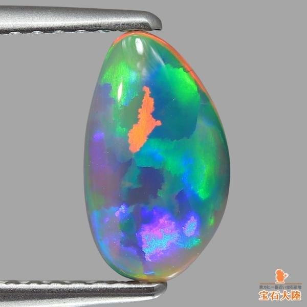 天然ブラックオパール 1.34ct 【パレットパターン】 激動・美遊色
