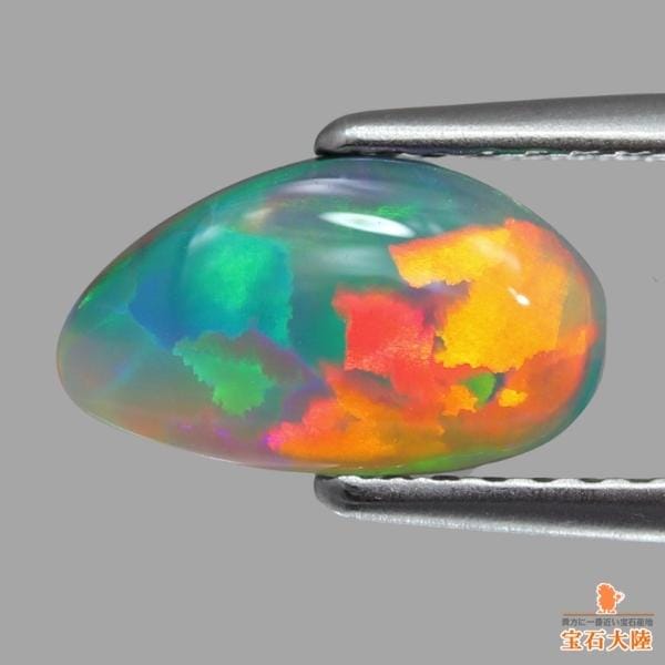 天然ブラックオパール 1.34ct 【パレットパターン】 激動・美遊色