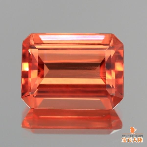 天然アンデシン 1.35ct 【オレンジレッド】 オクタゴンカット
