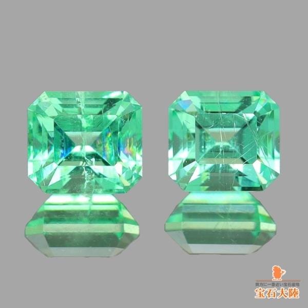 天然エメラルド 0.47ct/2P 【クリア美色&ノンオイル】 ペア オクタゴン