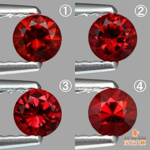 約3.7mm◇天然スピネル 【レッド&ラウンドカット】 ミャンマー
