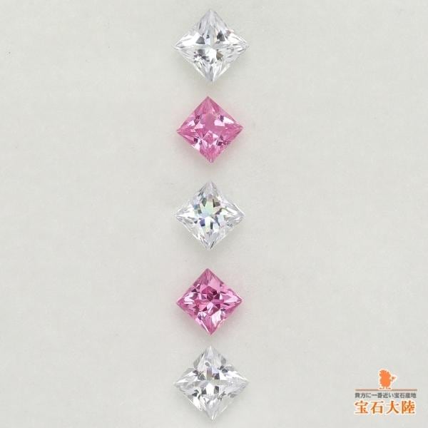 天然サファイア 0.84ct/5P 【プリンセスカット】 5石セット マダガスカル