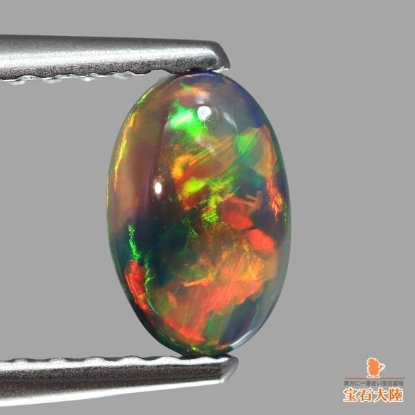 天然ブラックオパール 0.47ct 【ローリングレッド】 ライトニングリッジ