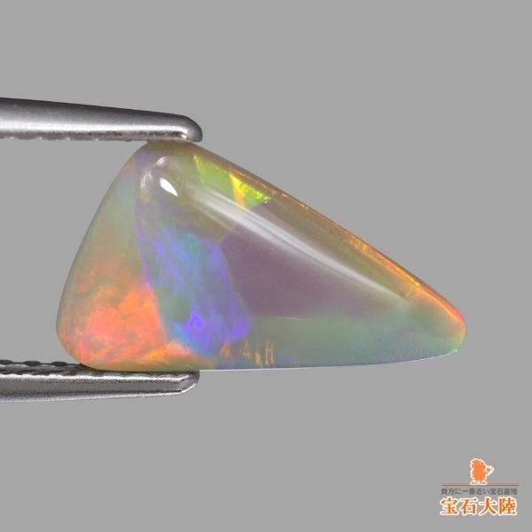 天然ブラックオパール 1.52ct【オレンジ・グリーン遊色】 ライトニグリッジ