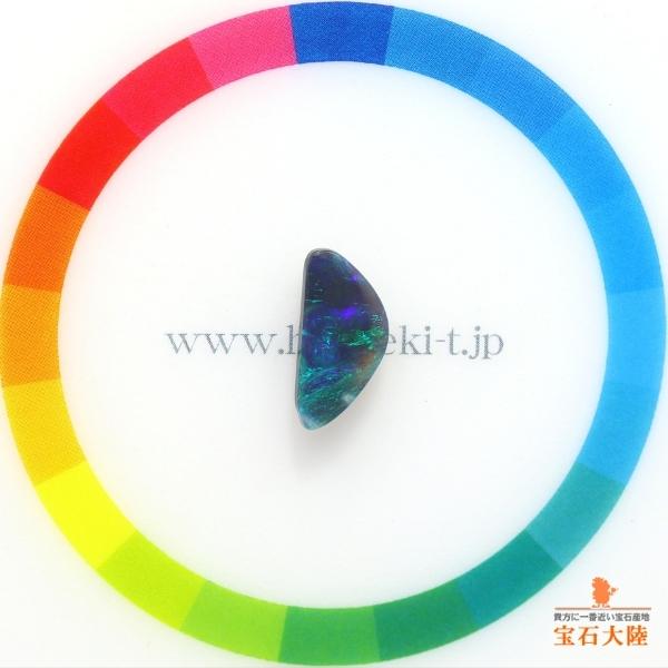 天然ブラックオパール 0.87ct 【ブルーグリーン】 ライトニングリッジ