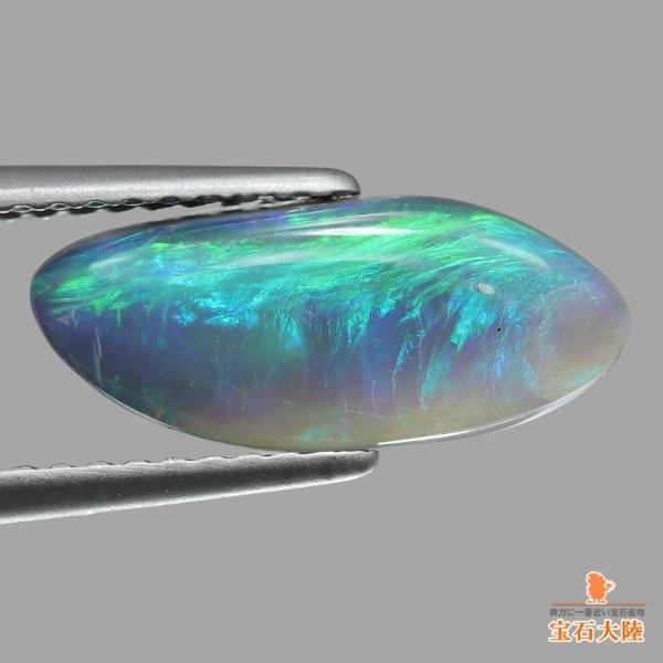 天然ブラックオパール 1.80ct 【グリーンブルー】 ライトニングリッジ