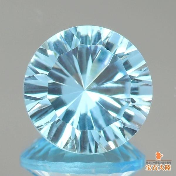 スカイブルートパーズ レクタングルコンケーブ（穴あき） スカイブルー