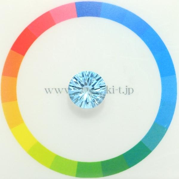 スカイブルートパーズ レクタングルコンケーブ（穴あき） スカイブルー