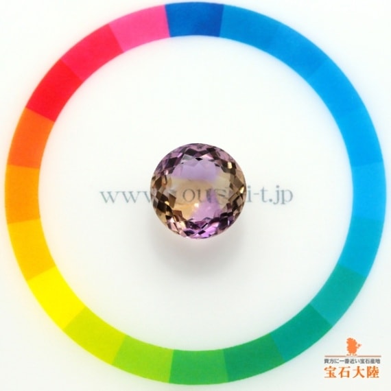 天然アメトリン 6.36ct 【個性的な配色】 ウィンドウ