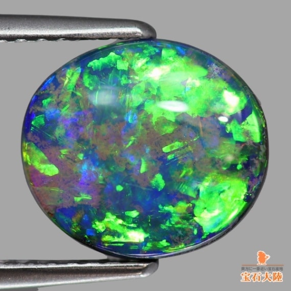 天然ボルダーオパール 3.55ct 【グリーン美遊色】 ◇コレマ品