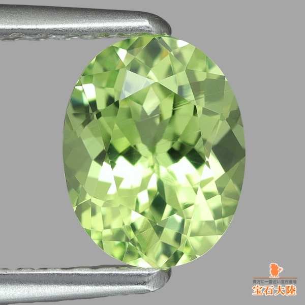 天然バナジウムクリソベリル 1.29ct 【輝くアップルグリーン】 中宝ソ付