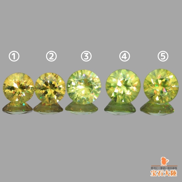 ラウンドカットのイエローファイアスフェーン宝石。「GIL 認定」