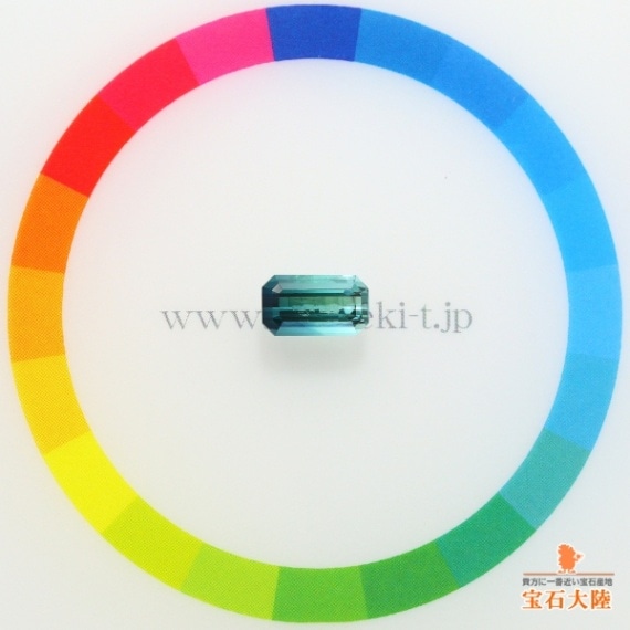 天然バイカラートルマリン 1.29ct 【インディゴライト】 美品