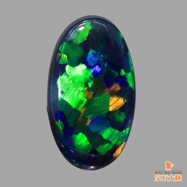 天然ブラックオパール 1.02ct 【漆黒&グリーン美遊色】 高品質 ライトニングリッジ