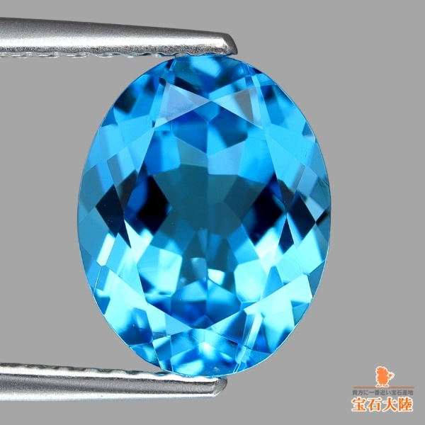 インペリアルグラス ブルーオパルセント ダイヤモンドレースベース お値下げ中 天然トパーズ 10×8mm 【オーバル】スイスブルー