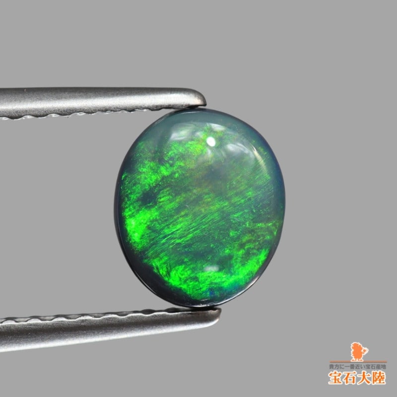 天然ブラックオパール 0.88ct 【グリーン遊色】 オーストラリア