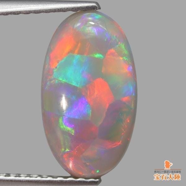 天然ブラックオパール 3.00ct 【マルチ美遊色】 中宝ソ付