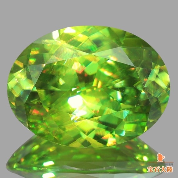 天然スフェーン 3.51ct 【煌めくイエロニッシュグリーン】 美品 