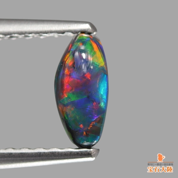 天然ブラックオパール 0.43ct 【マルチ全面遊色】 ライトニングリッジ