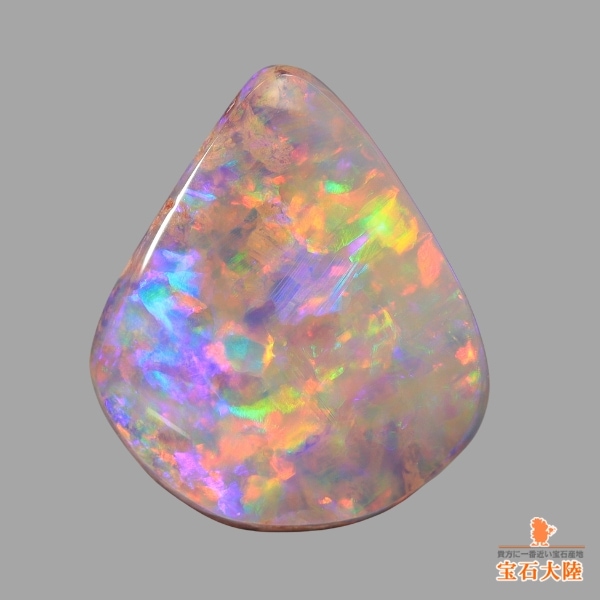 天然ボルダーオパール 1.84ct 【華やかオレンジレッド美遊色】 オパールトン