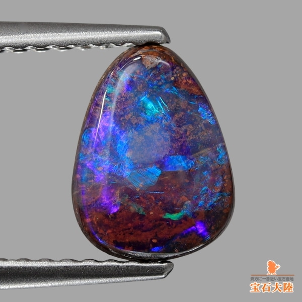天然ボルダーオパール 1.42ct 【グリニッシュブルー遊色】