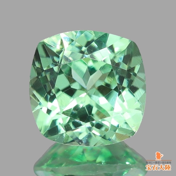 天然ミントガーネット 0.84ct 【メレラニ・UVタイプ】 クッション