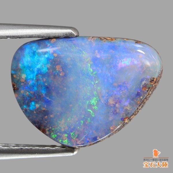 天然ボルダーオパール 3.19ct 【ミルキーブルー遊色】