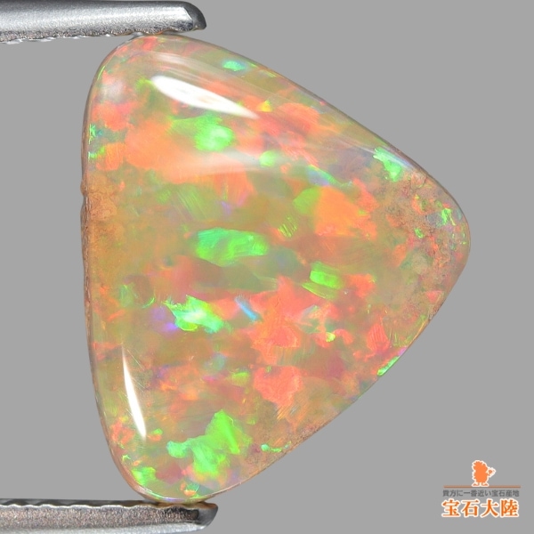 天然ボルダーオパール 3.41ct 【オレンジレッド美遊色】 オパールトン