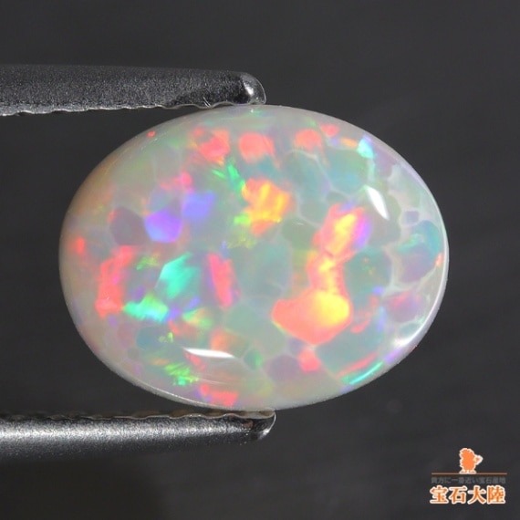 天然オパール 2.06ct 【スノーホワイト】 ブロックパターン ライトニグリッジ