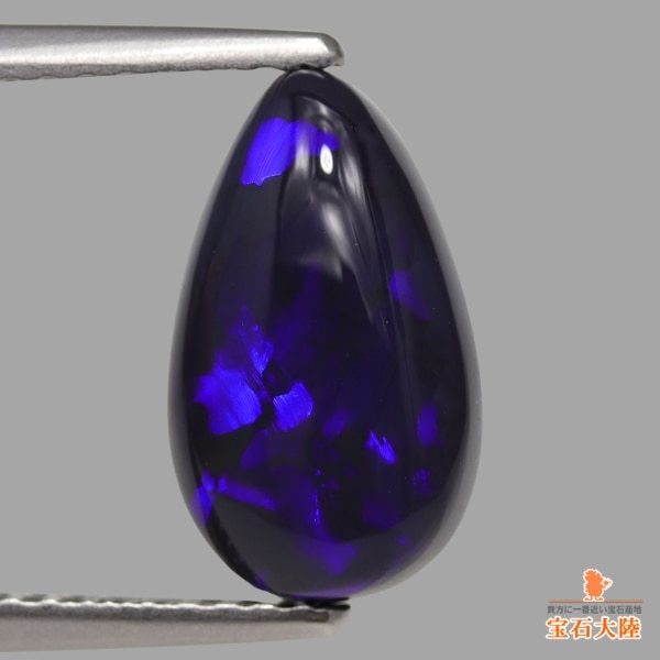天然ブラックオパール 2.22ct 【黒生地・ディープパープル】