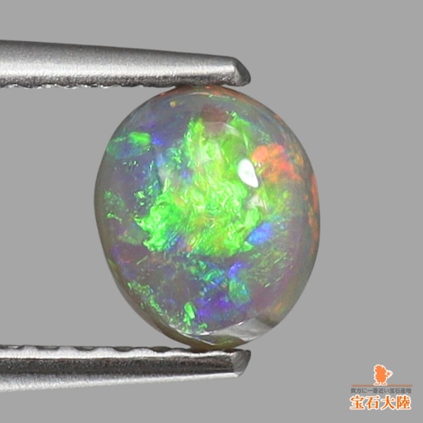 天然ブラックオパール 0.63ct 【グリーン遊色】 オーストラリア