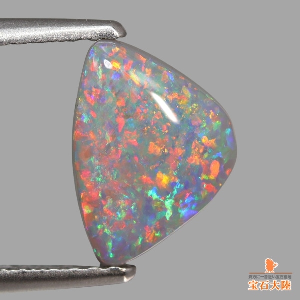 天然ブラックオパール 1.08ct 【マルチ美遊色】 トリリアント ライトニングリッジ