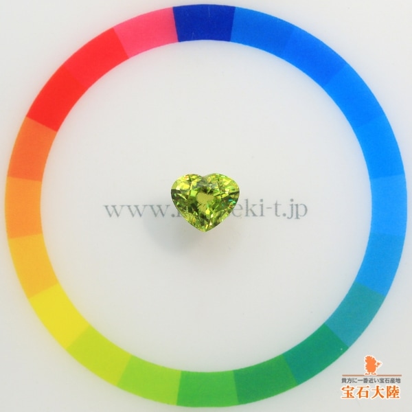 天然スフェーン 1.69ct 【煌めくグリニッシュイエロー】ハート