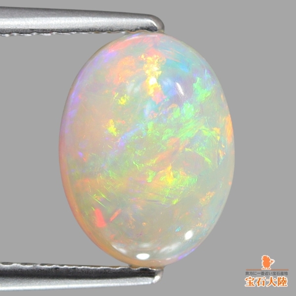 天然ホワイトオパール 2.45ct 【美遊色&ハイドーム】 クーパーペディ