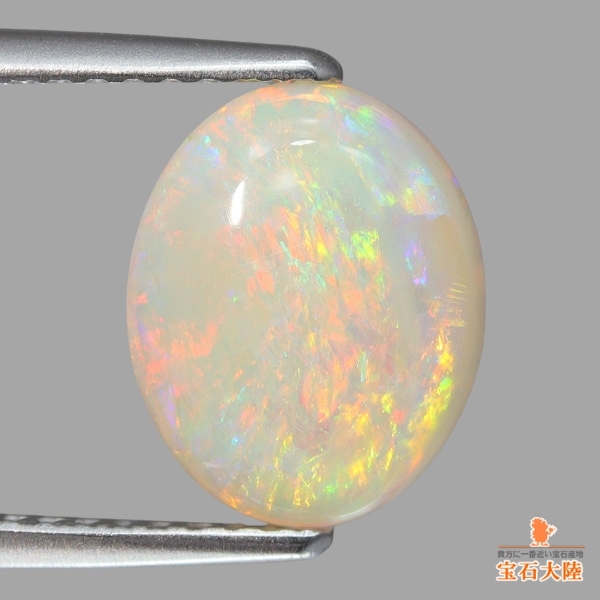 【極上遊色】ホワイトオパール1.35ct ⑪ 天然オパール 2.06ct 【スノーホワイト】 ブロックパターン