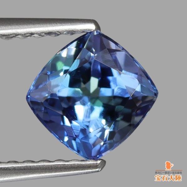 天然ゾイサイト 1.24ct 【マルチブルー】 クッション