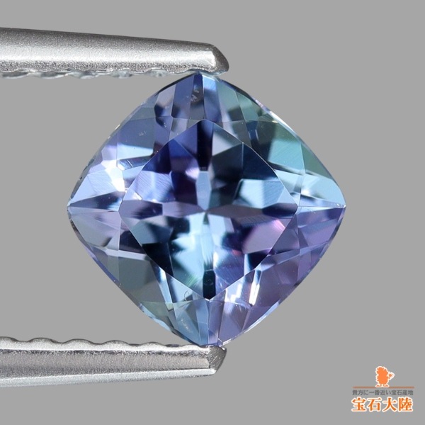 天然ゾイサイト 0.71ct 【マルチブルー】 クッション