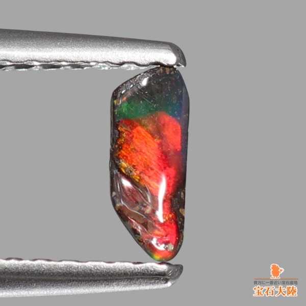 天然ボルダーオパール 0.20ct 【レッドマルチ遊色】オーストラリア