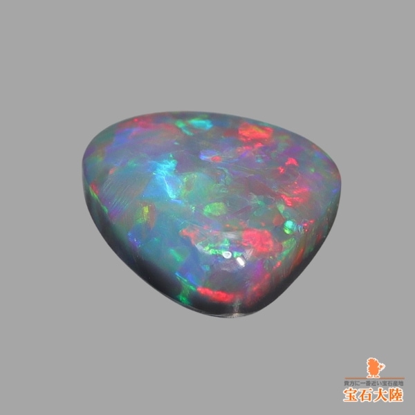 天然ブラックオパール 0.65ct 【レッドマルチ遊色】ライトニング