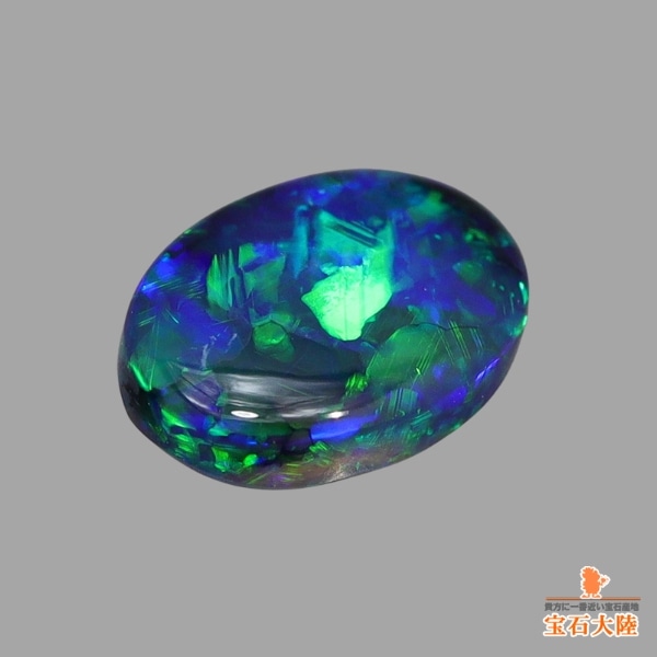 沖縄三線　人工オパールバチ　青紫の中に虹色が輝いてます 3mm | 33Opal